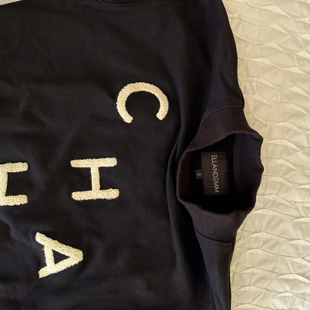 EllandEmm Black Cha Cha Crewneck Sweatshirt | Size: S - Picture 3 of 4
